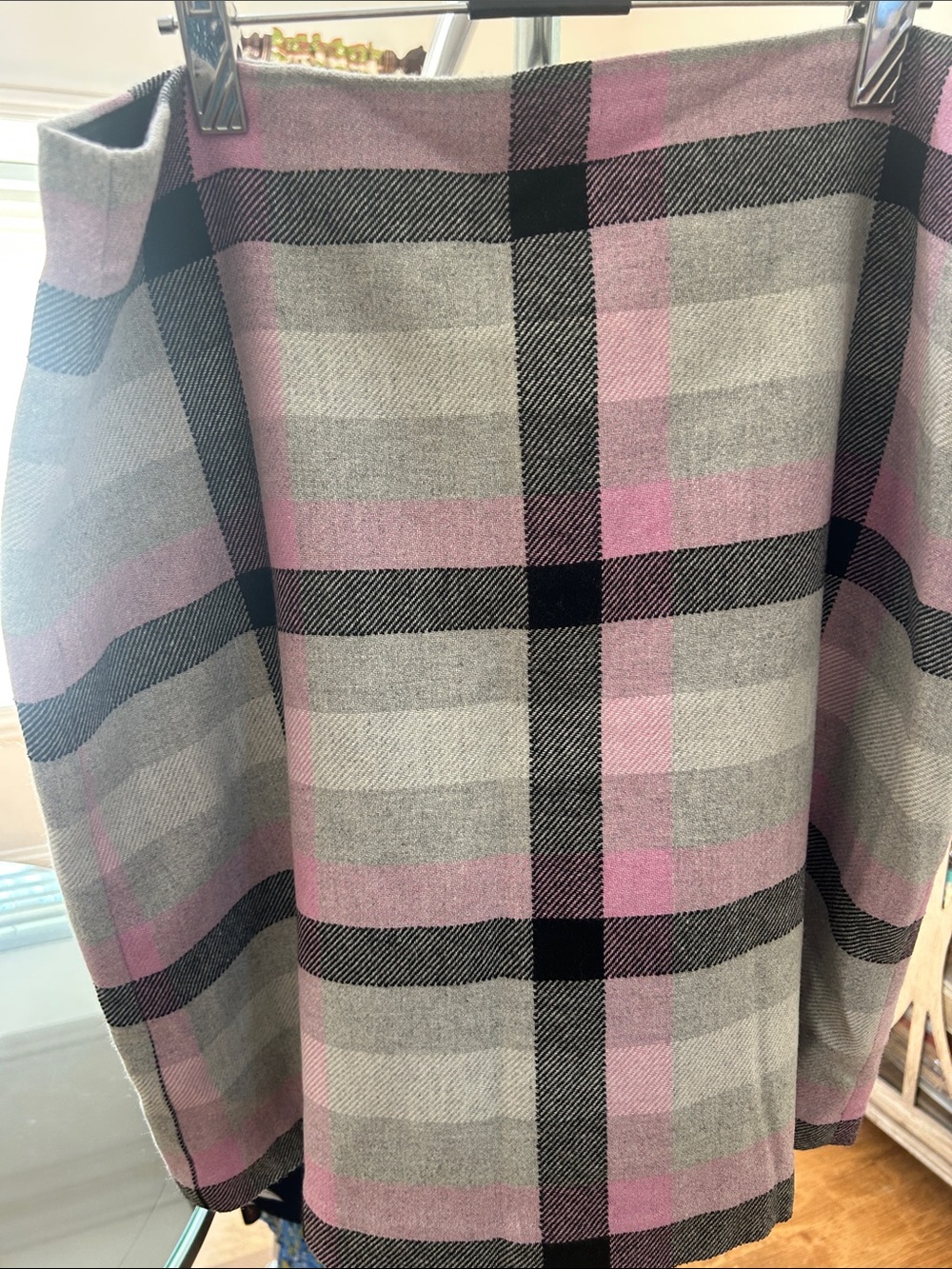 Talbots lilac, Gray & Black Plaid skirt